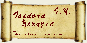 Isidora Miražić vizit kartica